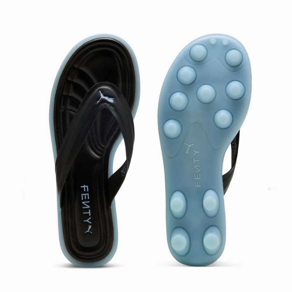   FENTY Cat Cleat Slides 'PUMA Black Haute Tropic' Solid Hydrophobic Coating Treatment