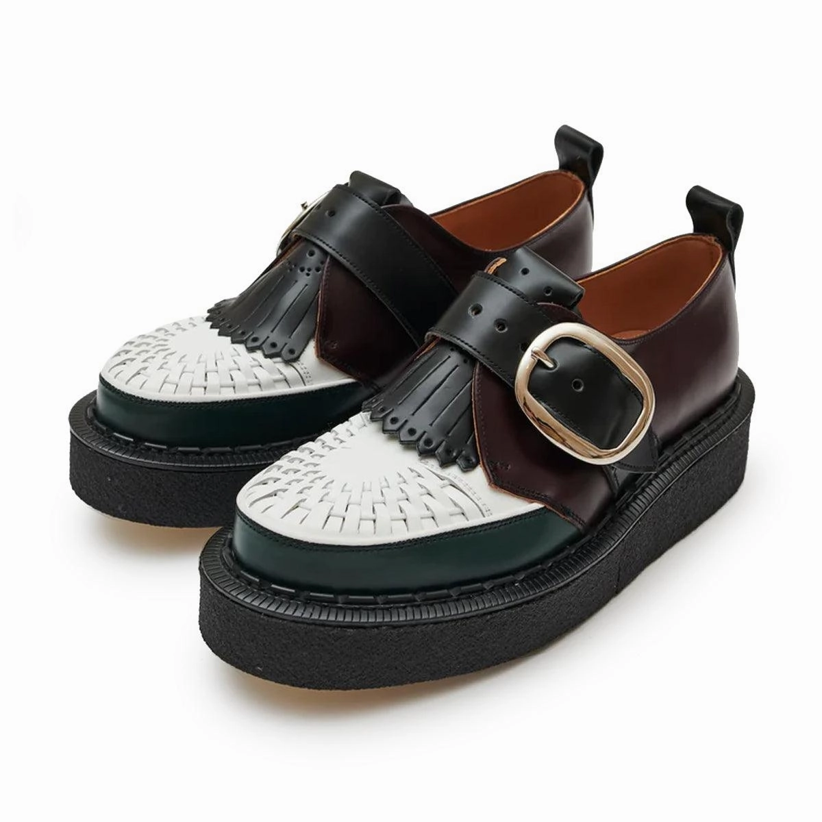 Durable tread Eco Friendly Dye Process   George Cox Wmns Creeper 'Oxblood Green White'