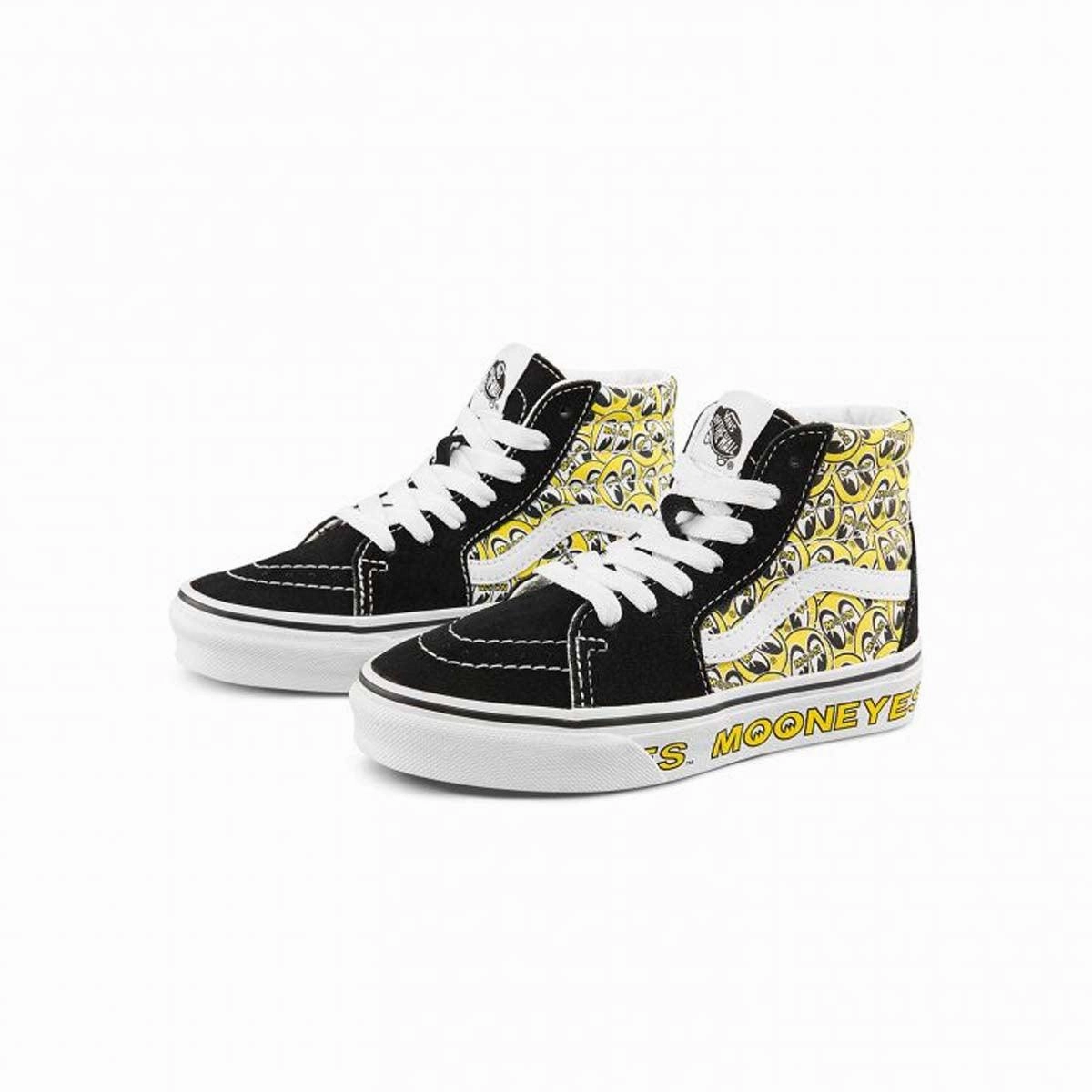   Mooneyes Kid's SK8-Hi 'Black Yellow' Mono Sock Fit Systems