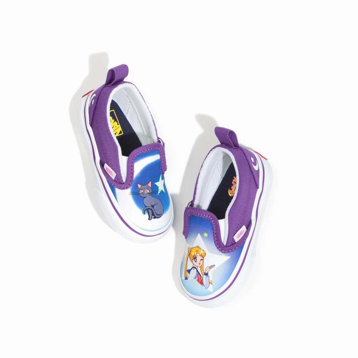   Sailor Moon Toddler's Slip-On V 'Blue Purple' Impact Diffusing Insoles Kinetic Motion Engine