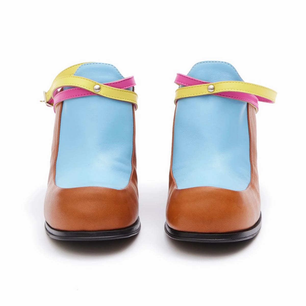   Simona Vanth Tango Stacked Heels 'Multi' Effortless Style Vibrant Look