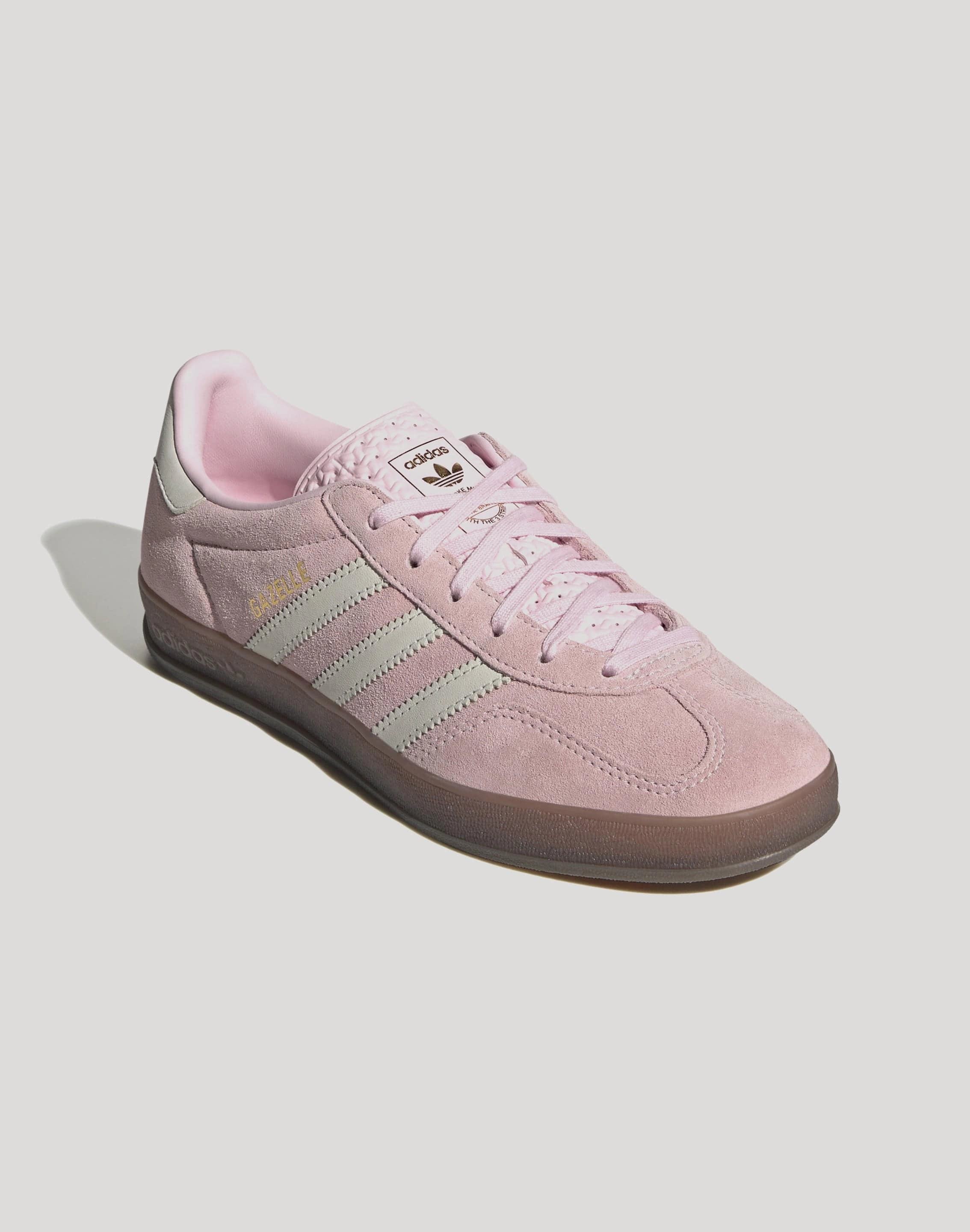 Narrow Fit Adidas Originals Gazelle "Clear Pink/Off White/Gum"