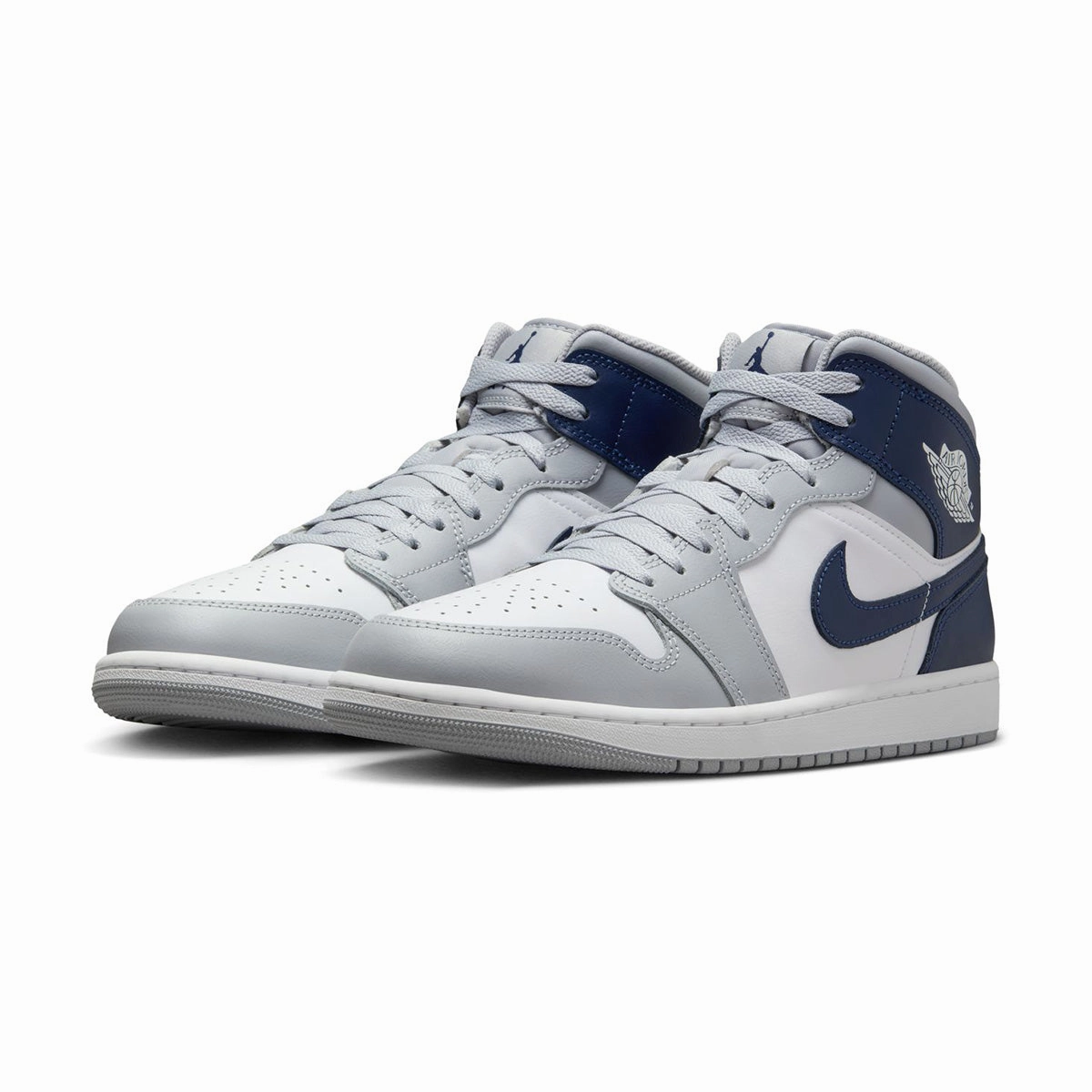 Air Jordan 1 Mid 'Wolf Grey Midnight Navy' Ergonomic Contouring Tensile Weave Upper