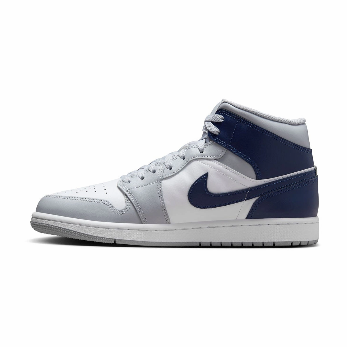 Abrasion Proof Outsole Air Jordan 1 Mid 'Wolf Grey Midnight Navy'