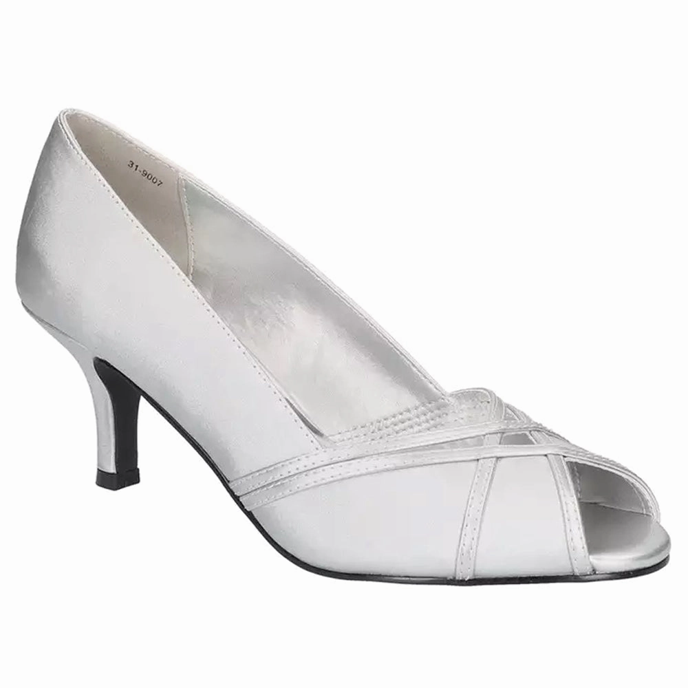 Moisture wicking Celeste Peep Toe Kitten Heel Pumps