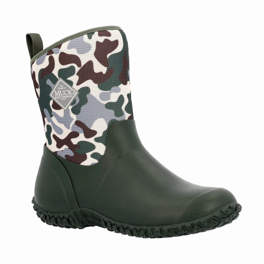 Lightweight Design Odor Control Lining Muckster II Mid Camo Round Toe Pull On Boots