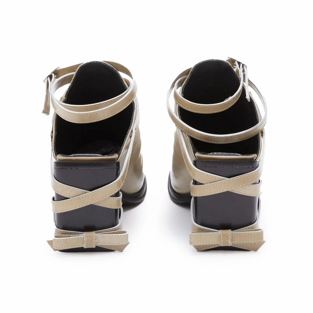 style - focused   Simona Vanth Tango Stacked Etched Heels 'Brushed Taupe'