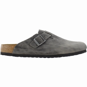 Boston Soft Footbed Oiled Leather Clogs Antibacterial padded insole