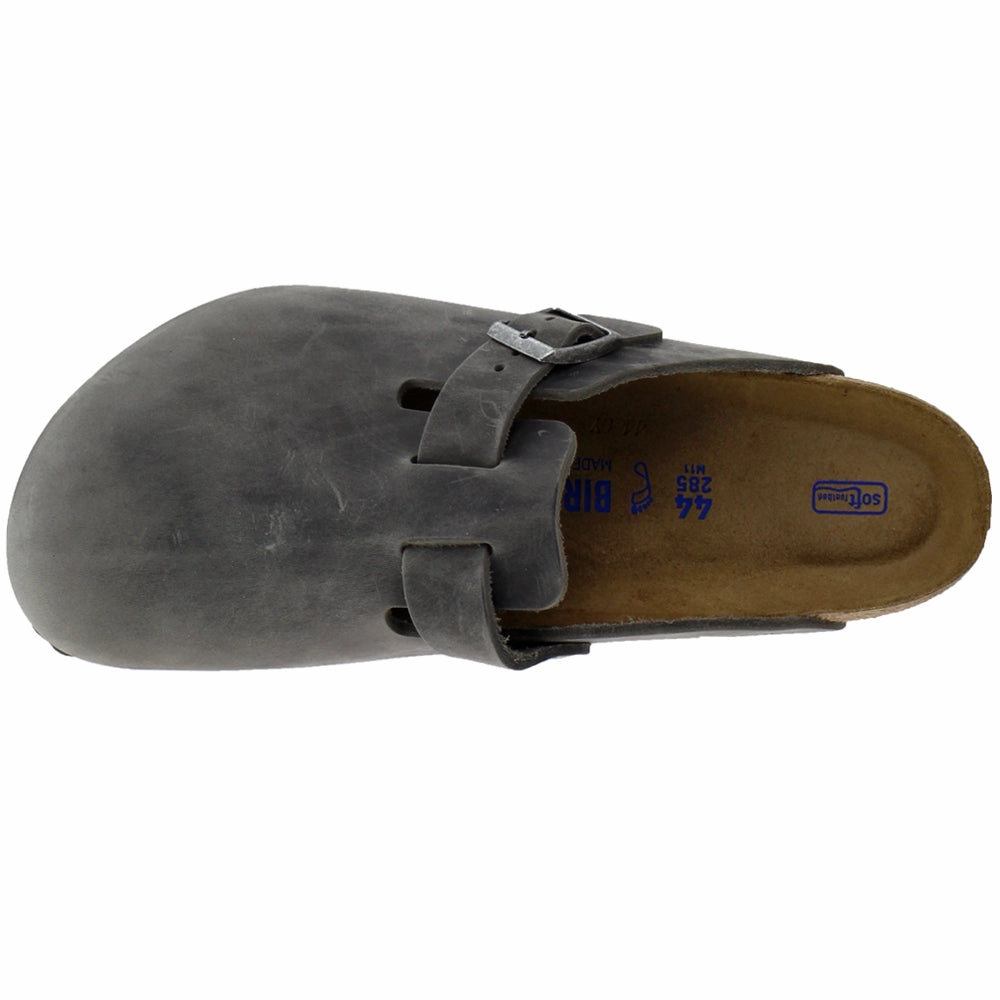 Modern Lifestyle Slides Shock Absorbing Boston Soft Footbed Oiled Leather Clogs