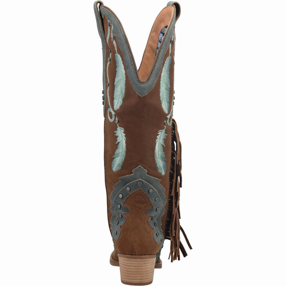 Foot Care multi-color Dream Catcher Snip Toe Embroidered Cowboy Boots