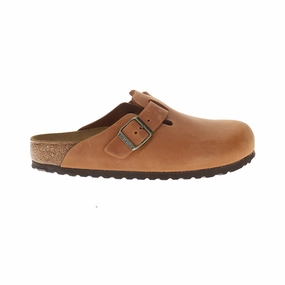 Boston Oiled Leather Clogs Comfy Slides Breathable Comfort Slides