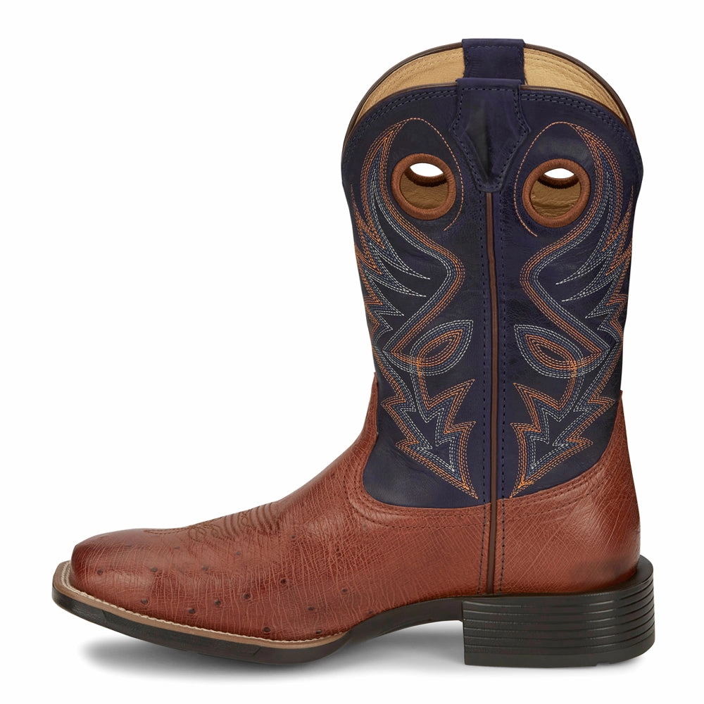Waterproof Trail Exploration Roswell 11 Inch Smooth Ostrich Square Toe Cowboy Boots