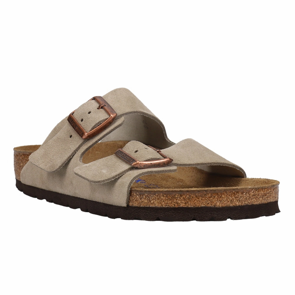 Arizona Soft Footbed Suede Leather Sandals Step In Slides Pool Slippers