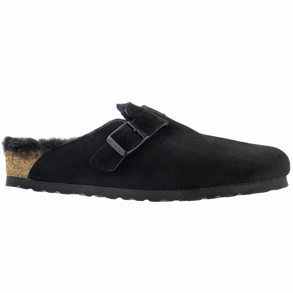 Boston Shearling Suede Leather Clogs Luxurious lining