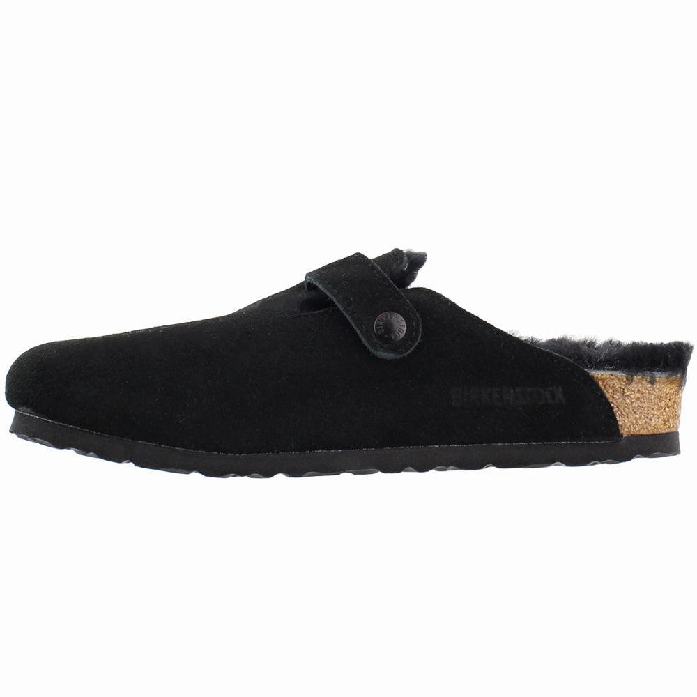 Boston Shearling Suede Leather Clogs Relaxed shock absorption