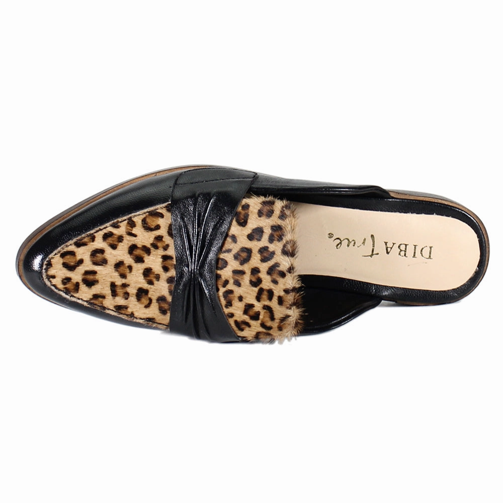 toe - box - level scale Au Pair Leopard Mule Loafers