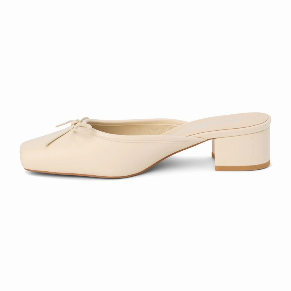 Durable Sole Basilio Square Toe Block Heel Mules