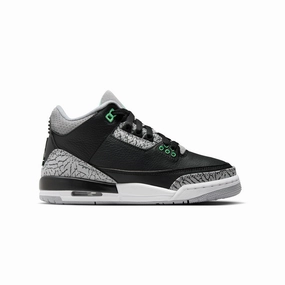 Kids Air Jordan 3 Retro 'Green Glow' suburb fade - resistant