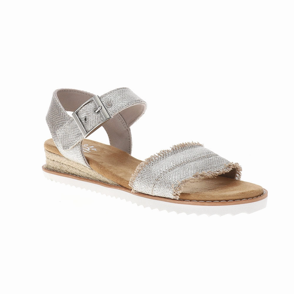Padded Bobs Desert Kiss Metallic Ankle Strap Sandals