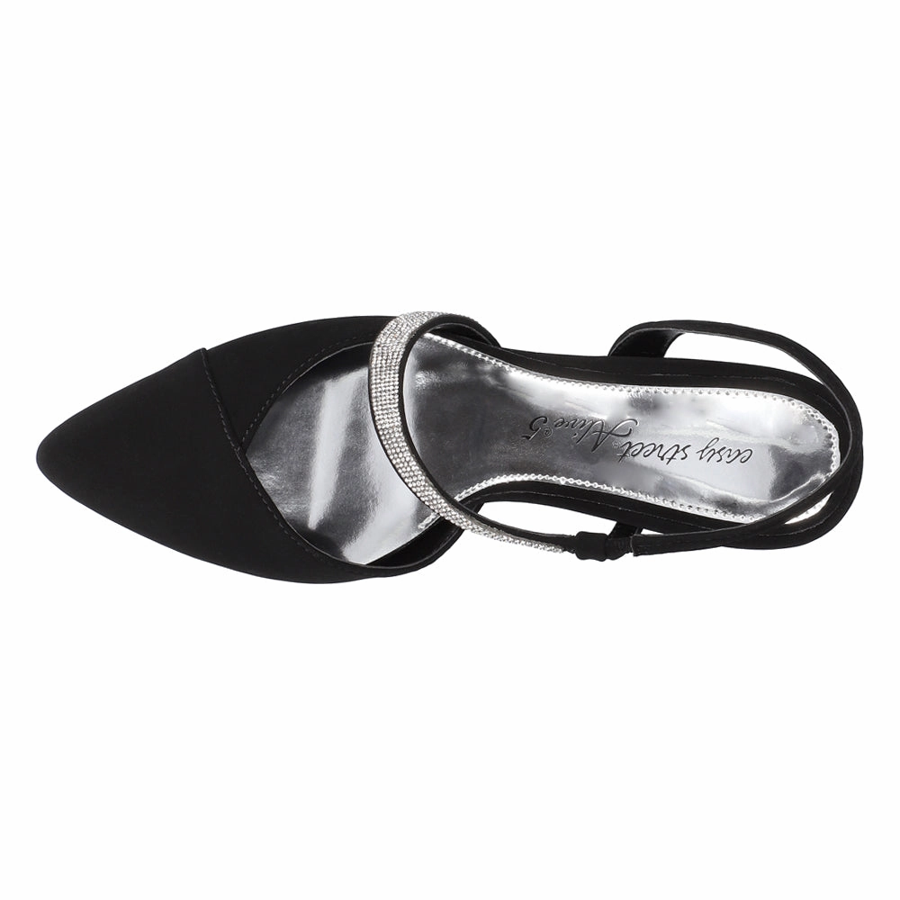 Emerald Rhinestone Pointed Toe Evening Pumps Breathable mesh panel Bacterial Inhibition Treatment