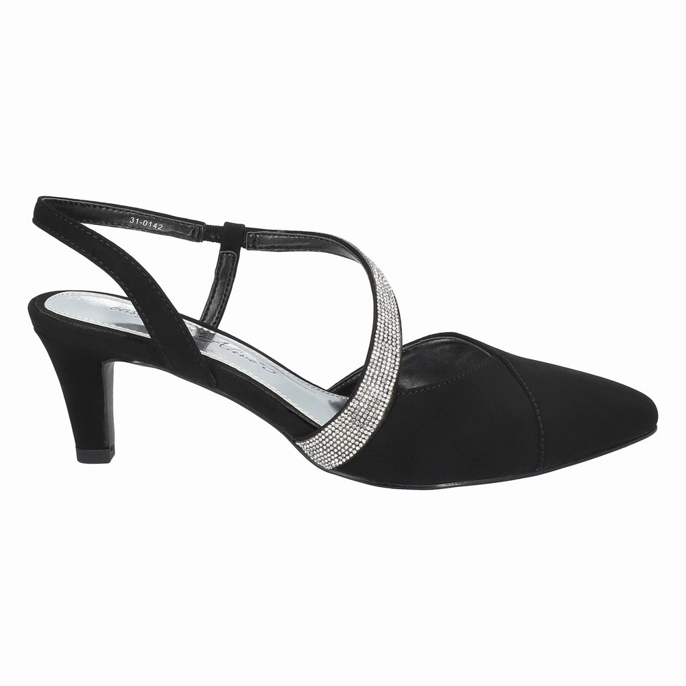 Energy Return Unit Emerald Rhinestone Pointed Toe Evening Pumps