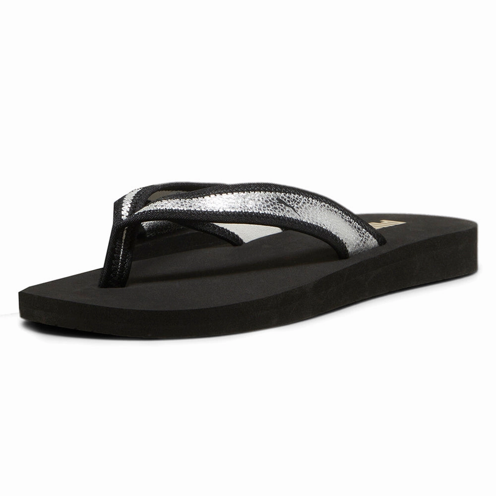 non - slip user Sandy Metallic Shine Flip Flops
