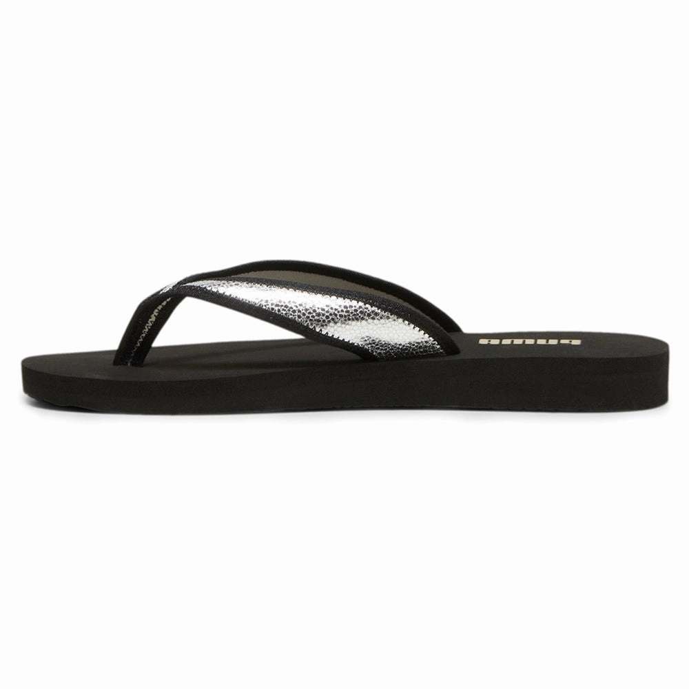 Sandy Metallic Shine Flip Flops Open