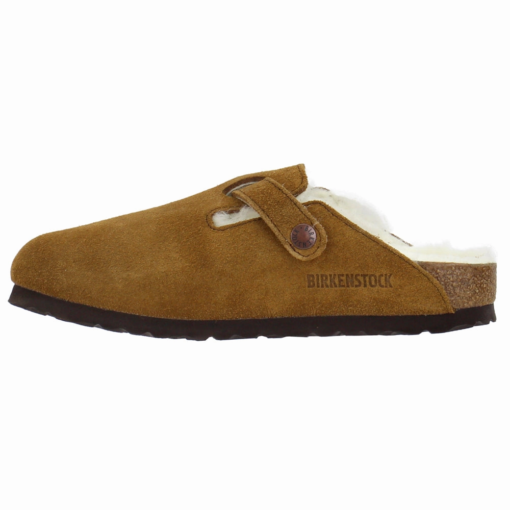 Shock Absorption Core Boston Shearling Suede Leather Clogs