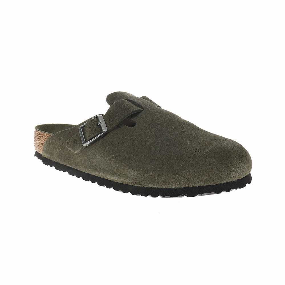 Boston Soft Footbed Suede Leather Clogs All Day Lifestyle Shoes Flexible Fit Sandals