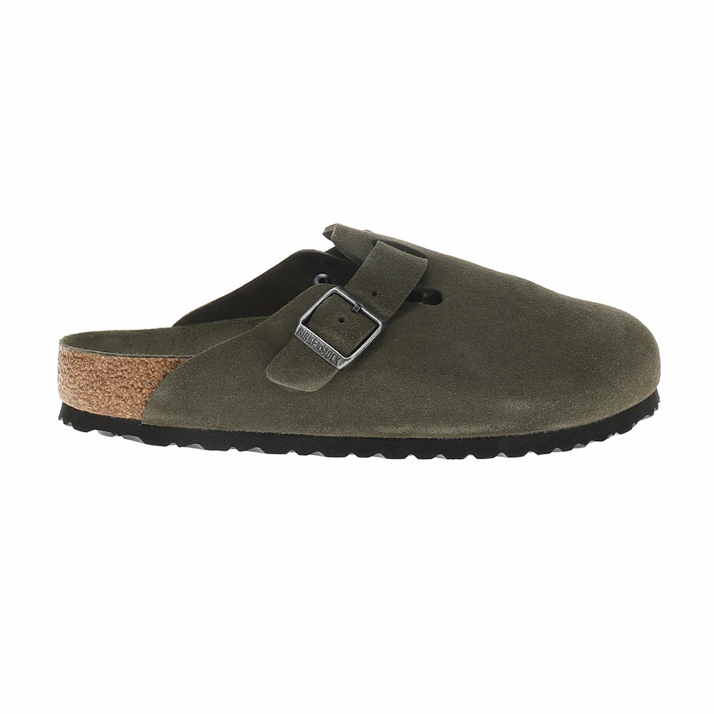 Thin strap City Footwear Boston Soft Footbed Suede Leather Clogs