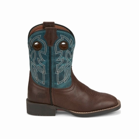 Bowline Junior Water Buffalo Square Toe Cowboy Boots (Youth) Comfortable Wear Waterproof Traction