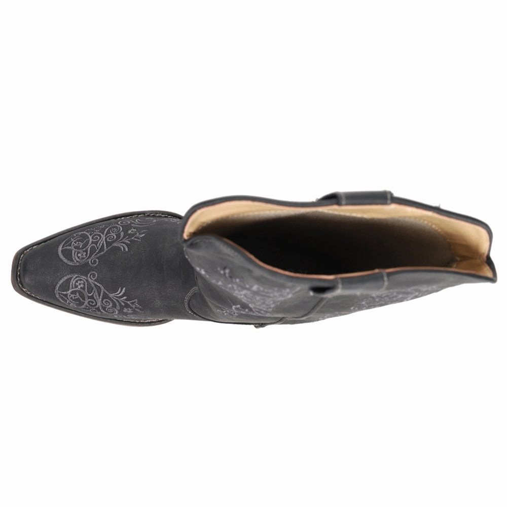 Torsional Stability Bar Riley Scroll Embroidered Snip Toe Cowboy Boots