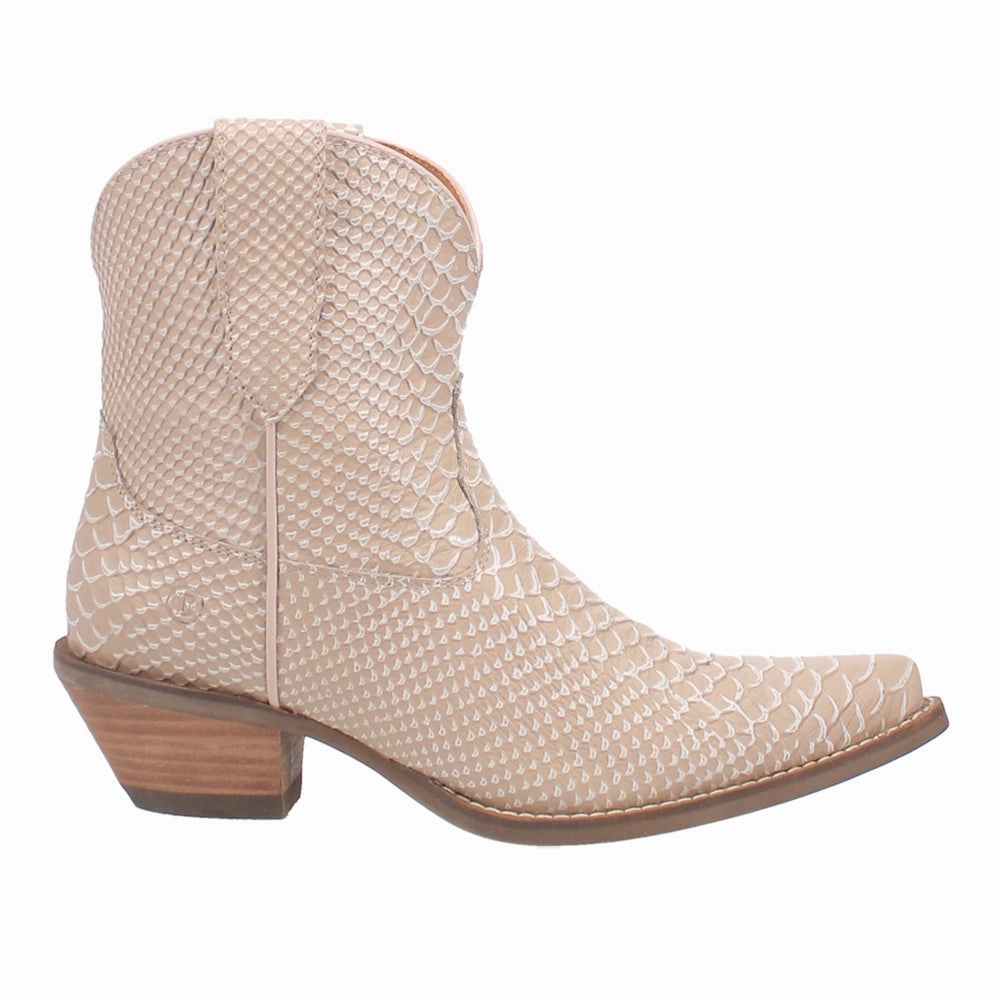 Recyclable Components Sorta Sweet Snake Print Snip Toe Pull On Cowboy Booties