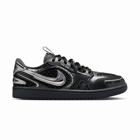Authentic Wmns Air Jordan 1 Low Method of Make V3 'Black Metallic Silver White'
