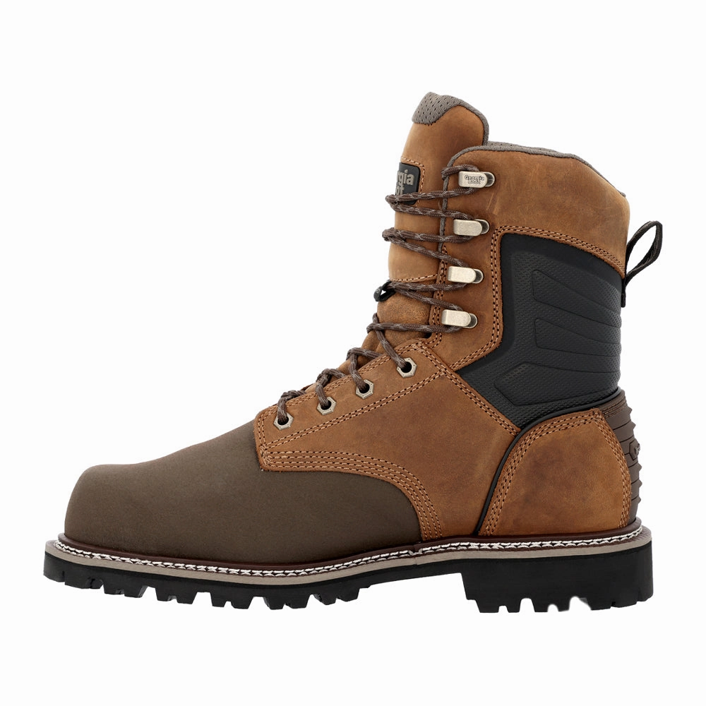 Brute 8 Inch Waterproof Composite Toe Work Boots Impact Resistance Heavy Duty Support System