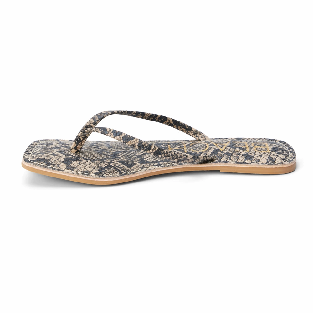 Wide Fit Option Sporty arch Bungalow Snake Print Flip Flops