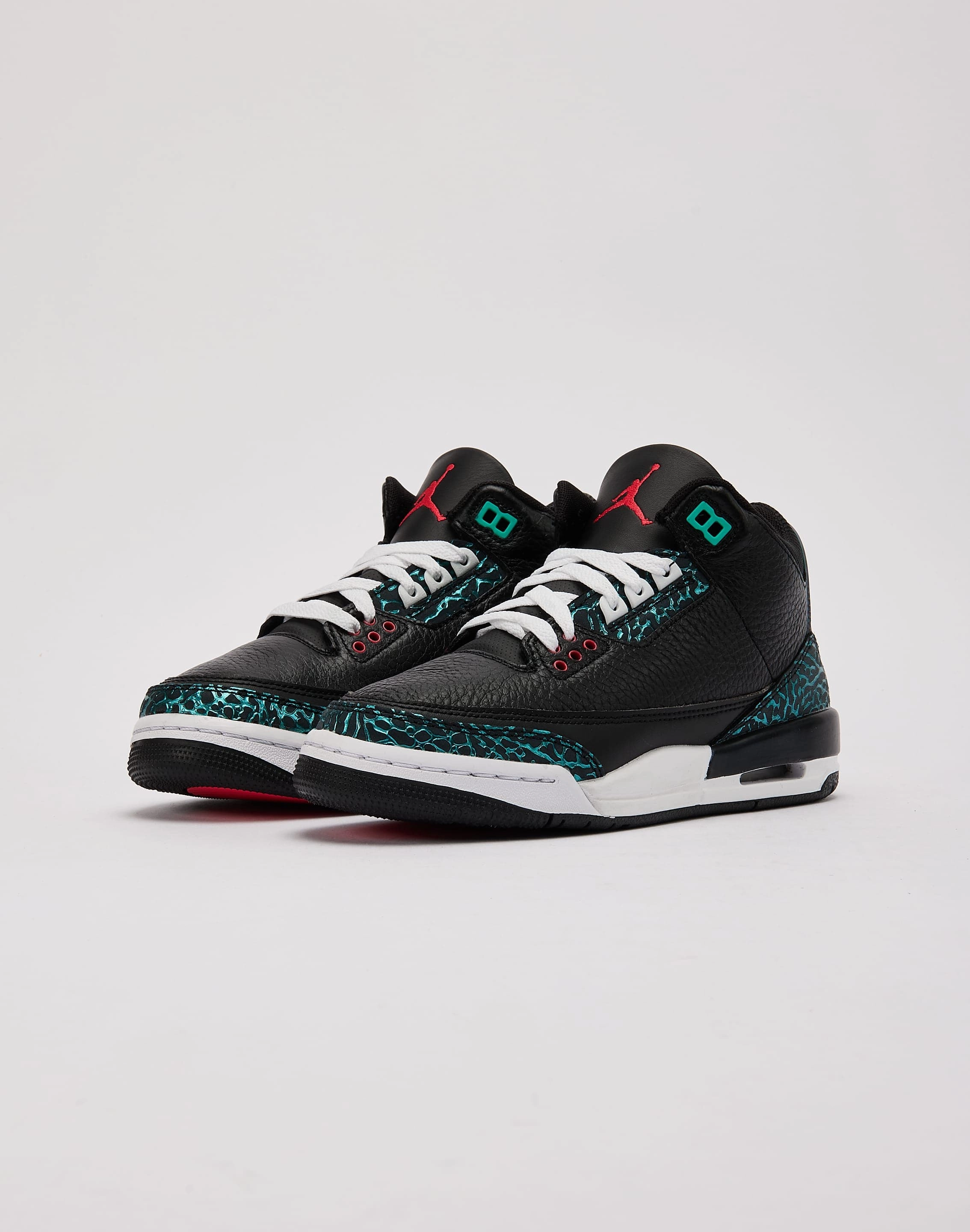Machine washable Jordan Air Jordan 3 Retro SE 'Black and Hyper Jade' Grade-School