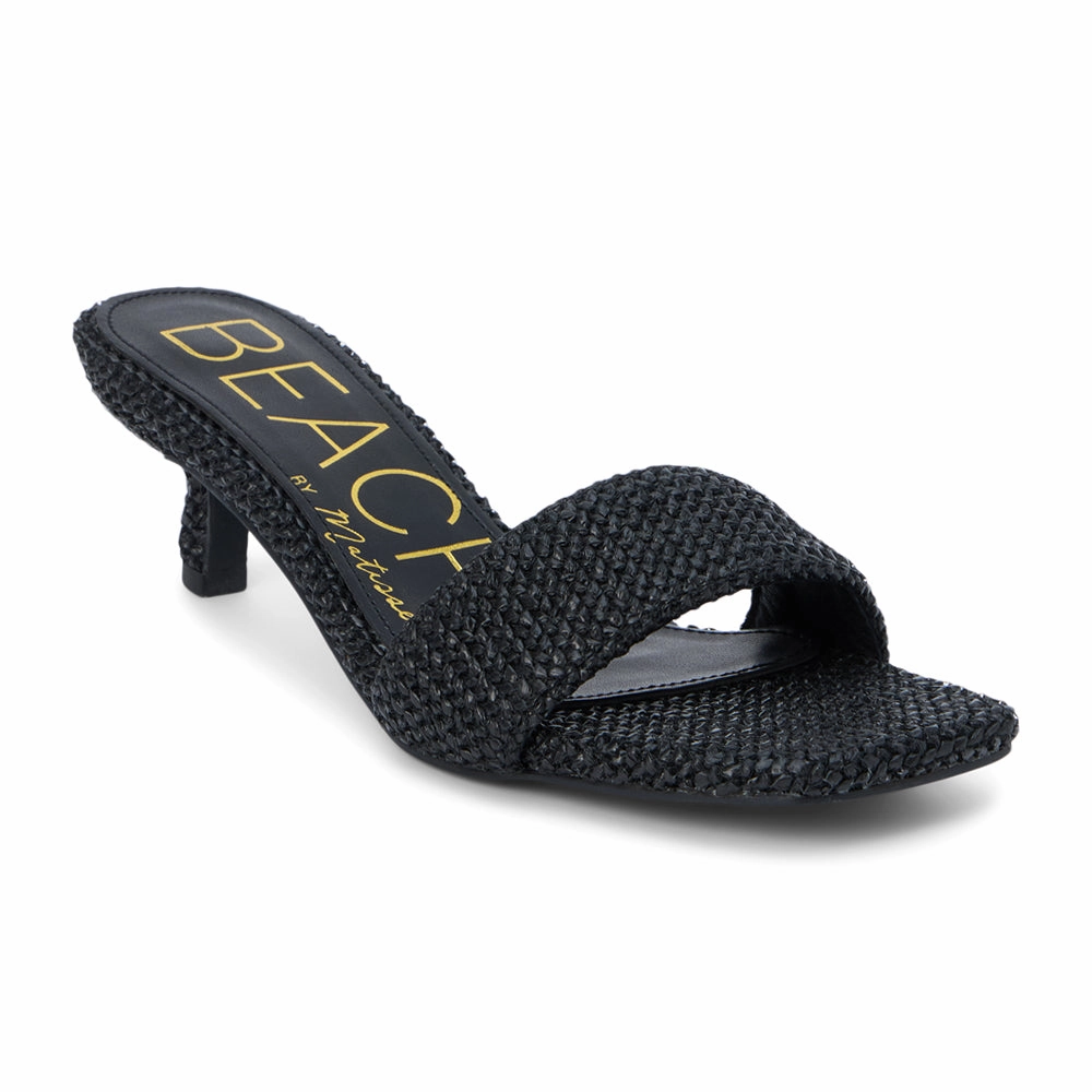 Embroidered Capricorn Square Toe Kitten Heel Pumps