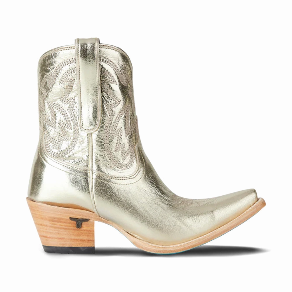 Ankle Hugging Fit Cushioned Insole Technology Smokeshow Embroidered Metallic Snip Toe Cowboy Bootie