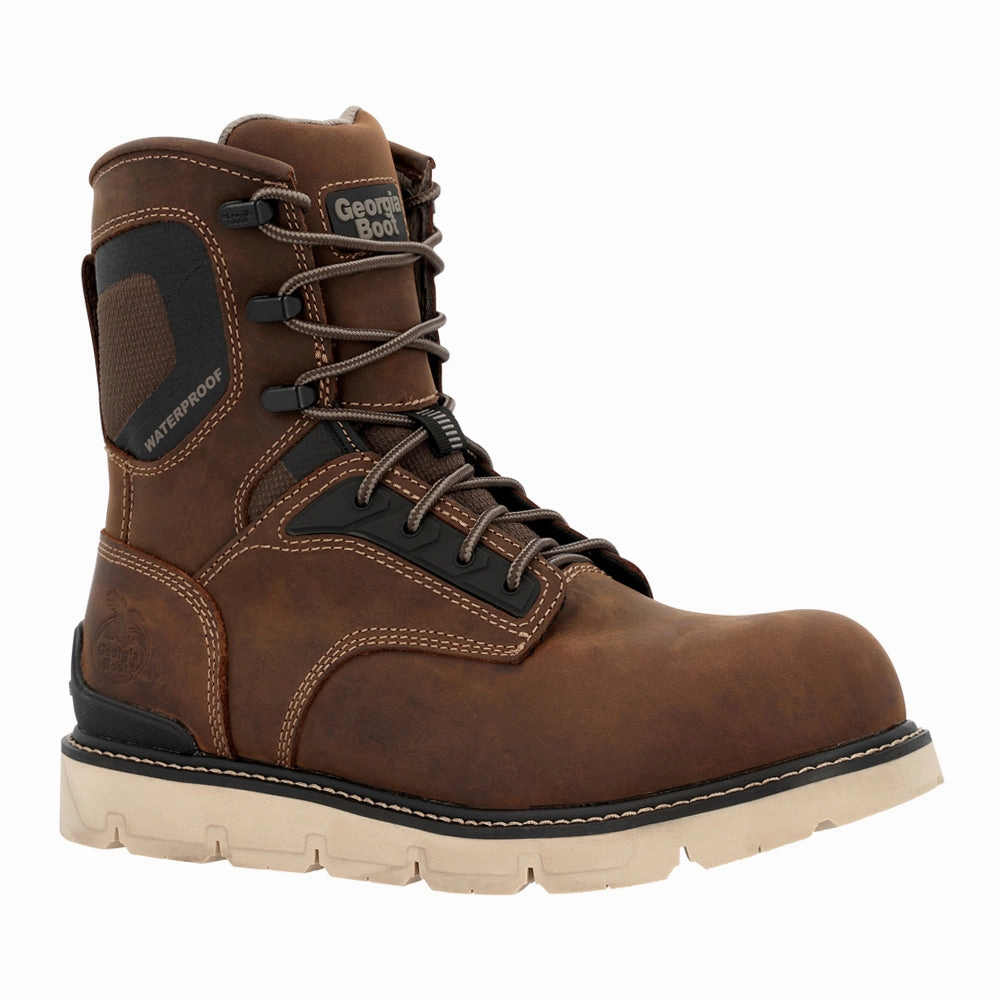 Carbon Flex Wedge 8 Inch Waterproof Safety Toe Boots Full Support