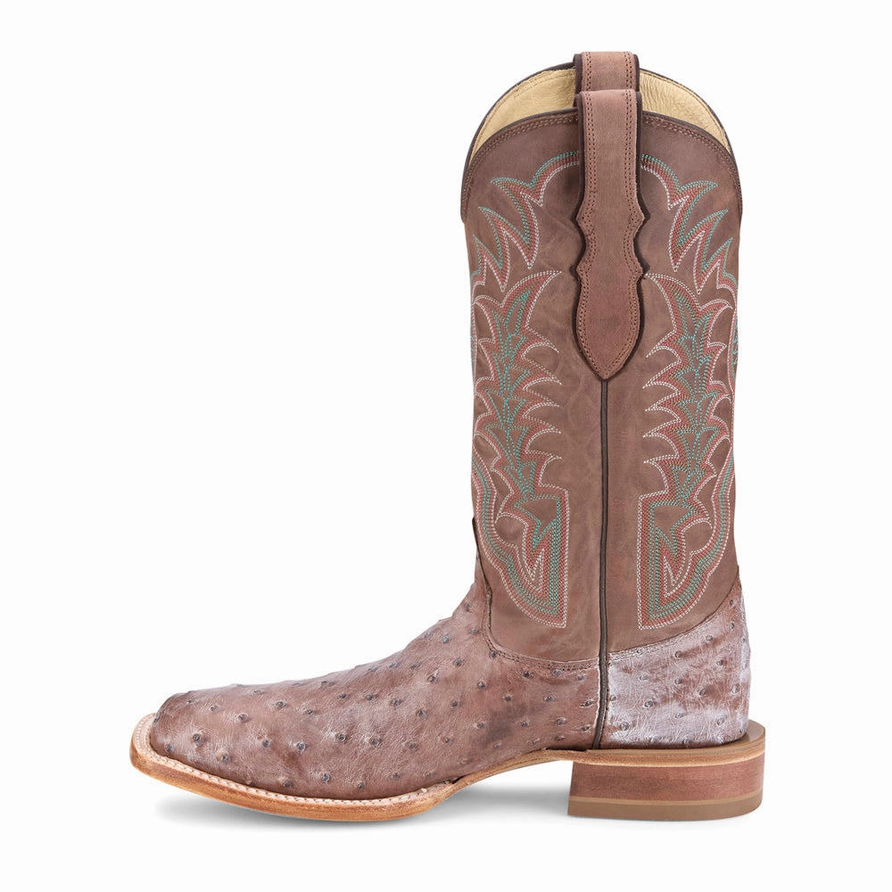 High Traction Adventure Journey Chisolm 13 Inch Full Quill Ostrich Square Toe Cowboy Boots