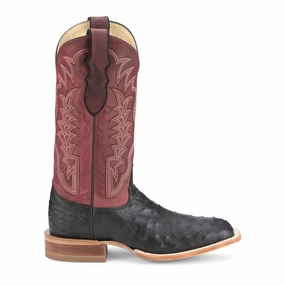 Chisolm 13 Inch Full Quill Ostrich Square Toe Cowboy Boots Premium Leather Upgrade Comfortable interior