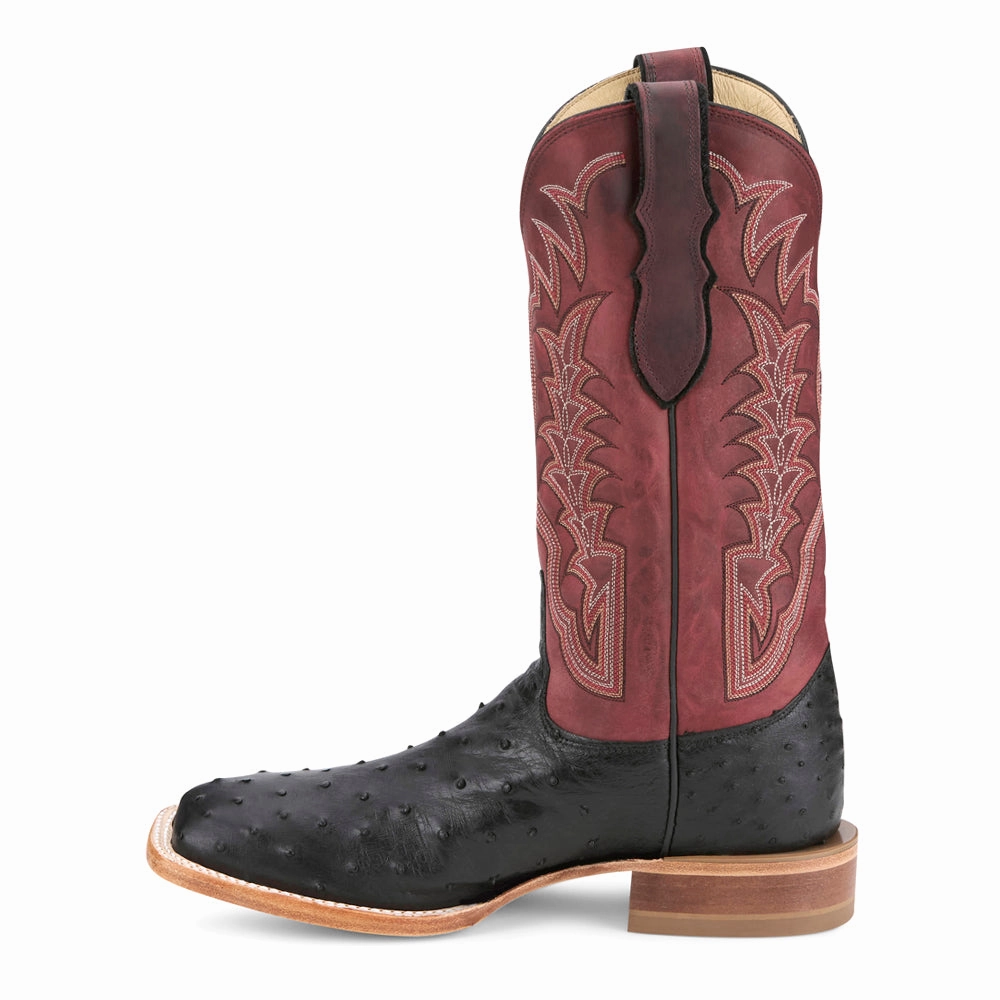 Gold Shine Reinforced toe cap Chisolm 13 Inch Full Quill Ostrich Square Toe Cowboy Boots