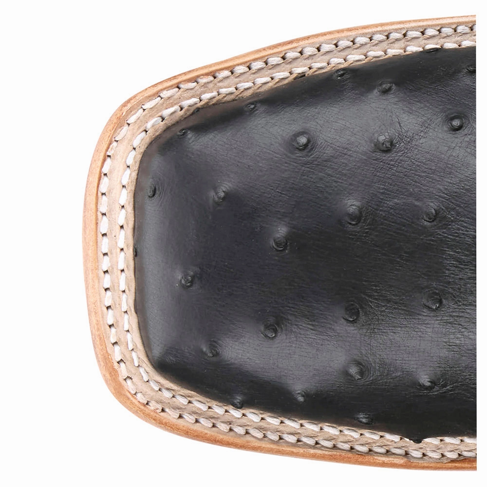 Protective Upper Street Utility Chisolm 13 Inch Full Quill Ostrich Square Toe Cowboy Boots