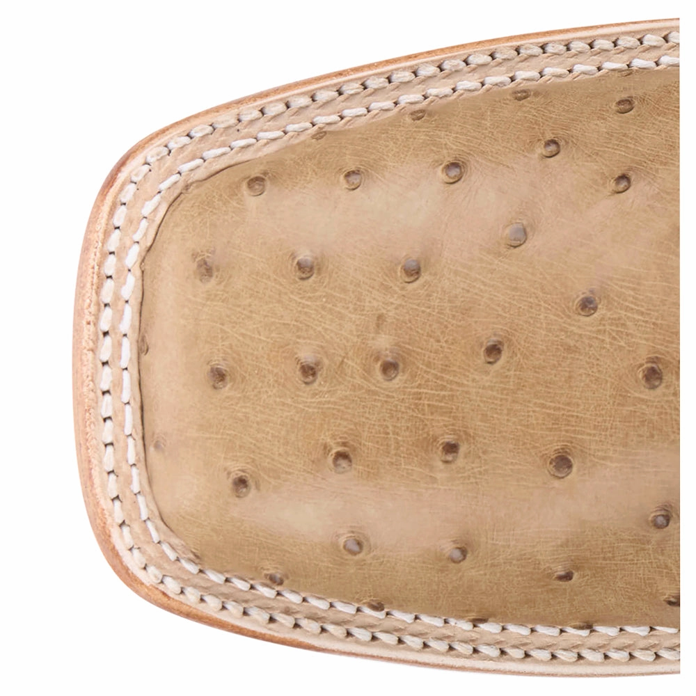 Chisolm 13 Inch Full Quill Ostrich Square Toe Cowboy Boots Silent Step