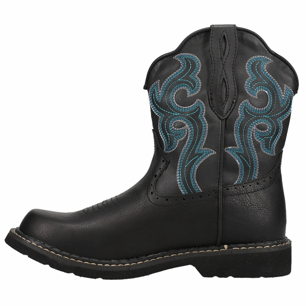 Adjustable Tongue daily commuters Chunk Rider Embroidery Round Toe Cowboy Boots