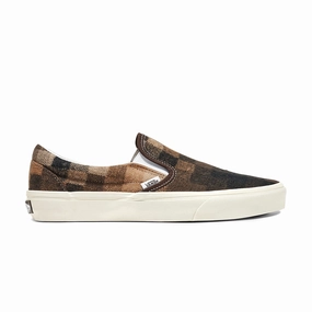 Wedge Heel intricate Classic Slip On 'Sweater Check Brown'