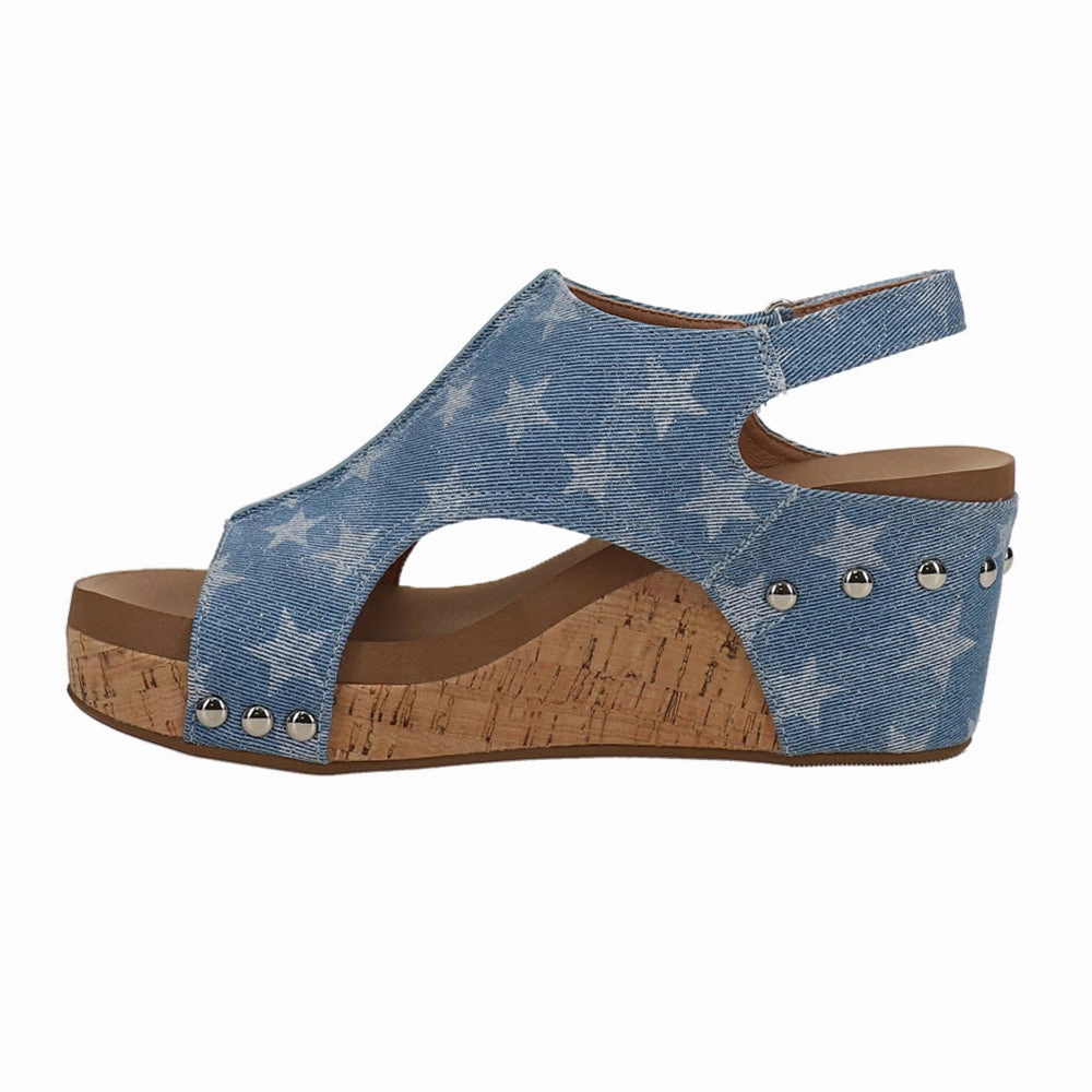 Carley Graphic Studded Slingback Wedge Sandals cycling - style