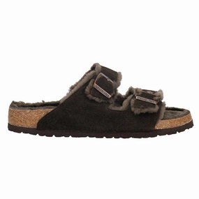 Stable Fit Slides Arizona Shearling Suede Leather Sandals