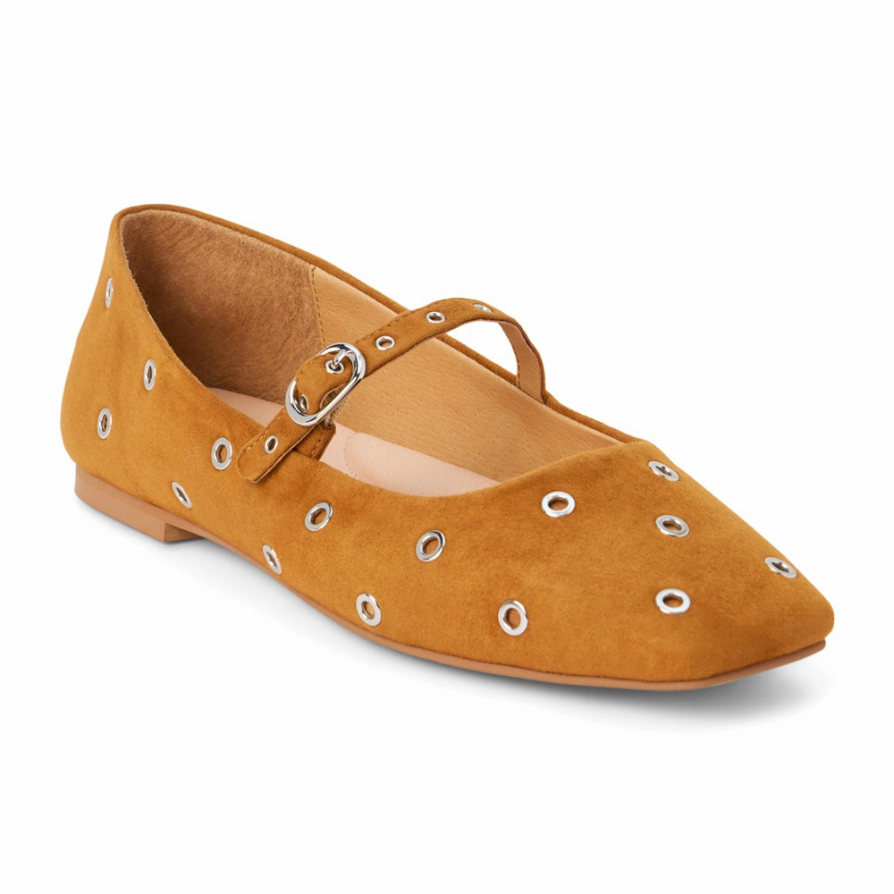 Mick Studded Mary Jane Ballet Flats Metallic